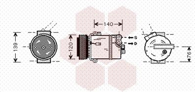 Van Wezel 3700K409 - Компрессор кондиционера autospares.lv