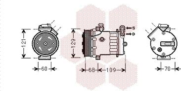 Van Wezel 3700K475 - Компрессор кондиционера autospares.lv