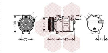 Van Wezel 3700K543 - Компрессор кондиционера autospares.lv