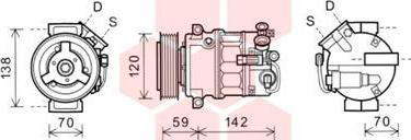 Van Wezel 3700K579 - Компрессор кондиционера autospares.lv