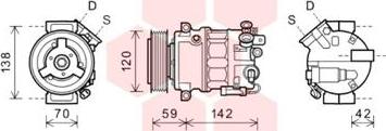 Van Wezel 3700K576 - Компрессор кондиционера autospares.lv