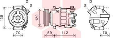 Van Wezel 3700K577 - Компрессор кондиционера autospares.lv