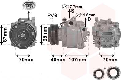 Van Wezel 3700K659 - Компрессор кондиционера autospares.lv