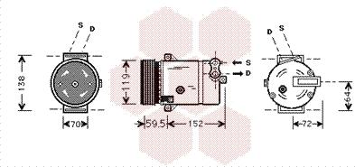 Van Wezel 3700K318 - Компрессор кондиционера autospares.lv