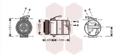 Van Wezel 3700K373 - Компрессор кондиционера autospares.lv