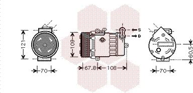 Van Wezel 3700K377 - Компрессор кондиционера autospares.lv