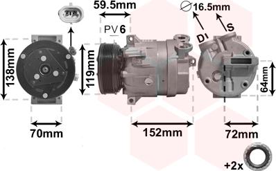 Van Wezel 3700K279 - Компрессор кондиционера autospares.lv