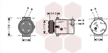 Van Wezel 3700K273 - Компрессор кондиционера autospares.lv