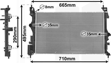 Van Wezel 37012701 - Радиатор, охлаждение двигателя autospares.lv