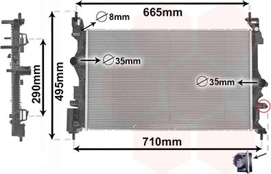 Van Wezel 37012716 - Радиатор, охлаждение двигателя autospares.lv