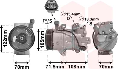 Van Wezel 2900K008 - Компрессор кондиционера autospares.lv