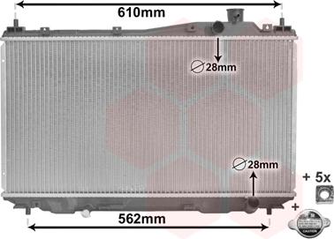 Van Wezel 25002113 - Радиатор, охлаждение двигателя autospares.lv