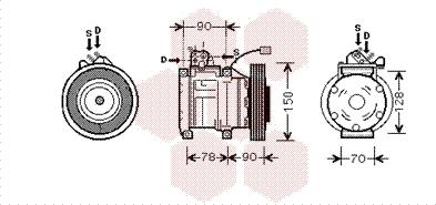 Van Wezel 2500K181 - Компрессор кондиционера autospares.lv