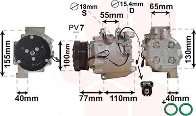 Van Wezel 2500K208 - Компрессор кондиционера autospares.lv