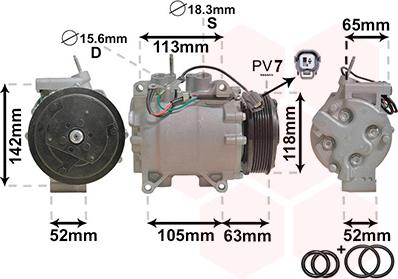 Van Wezel 2500K238 - Компрессор кондиционера autospares.lv