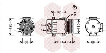 Van Wezel 2100K047 - Компрессор кондиционера autospares.lv