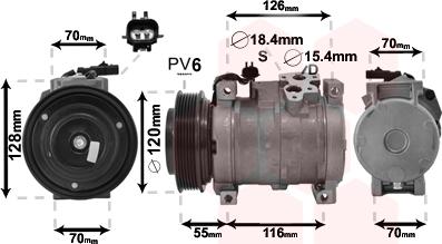 Van Wezel 2100K068 - Компрессор кондиционера autospares.lv