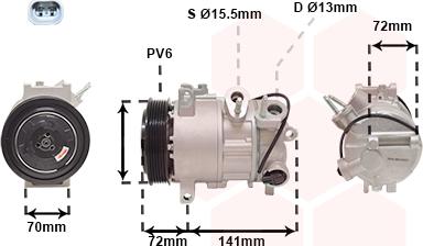 Van Wezel 2101K001 - Компрессор кондиционера autospares.lv