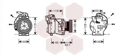 Van Wezel 2800K064 - Компрессор кондиционера autospares.lv