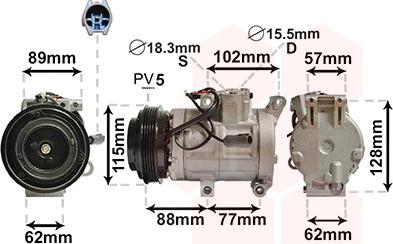 Van Wezel 2700K276 - Компрессор кондиционера autospares.lv