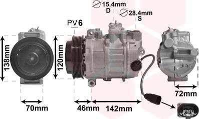 Van Wezel 7400K074 - Компрессор кондиционера autospares.lv