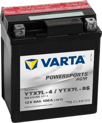 Varta 506014005A514 - Стартерная аккумуляторная батарея, АКБ autospares.lv