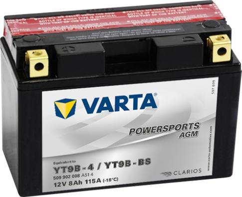 Varta 508902012I314 - Стартерная аккумуляторная батарея, АКБ autospares.lv