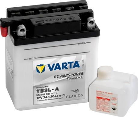 Varta 503012001A514 - Стартерная аккумуляторная батарея, АКБ autospares.lv