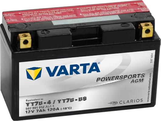 Varta 507901012A514 - Стартерная аккумуляторная батарея, АКБ autospares.lv