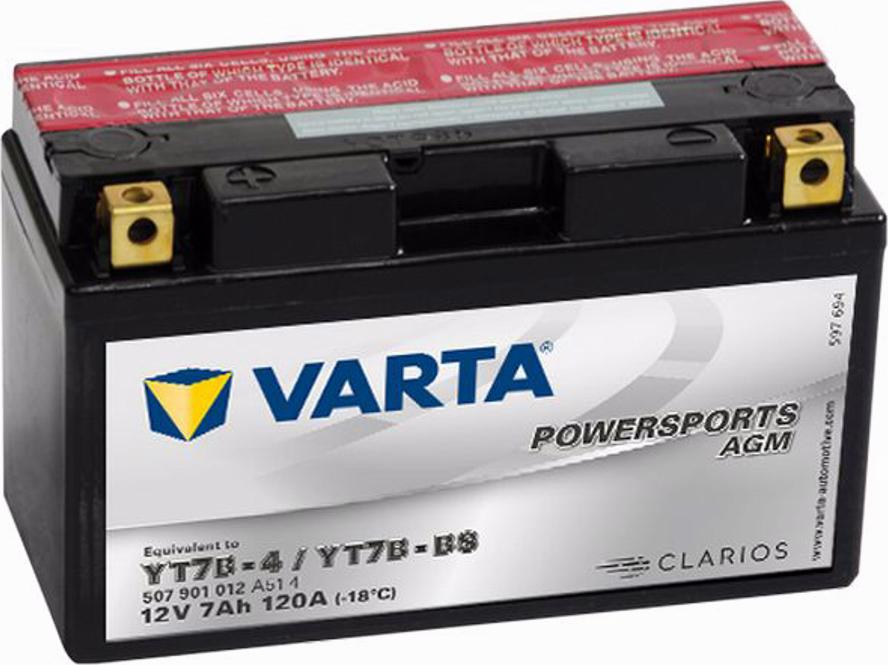 Varta 507901012 - Стартерная аккумуляторная батарея, АКБ autospares.lv