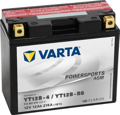 Varta 512901019A514 - Стартерная аккумуляторная батарея, АКБ autospares.lv