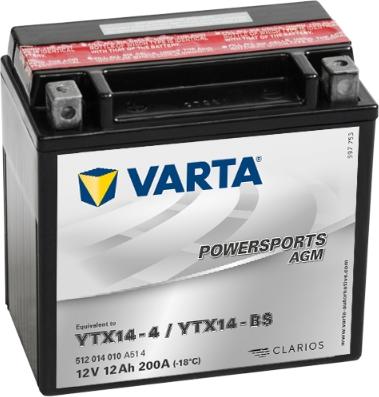 Varta 512014010A514 - Стартерная аккумуляторная батарея, АКБ autospares.lv