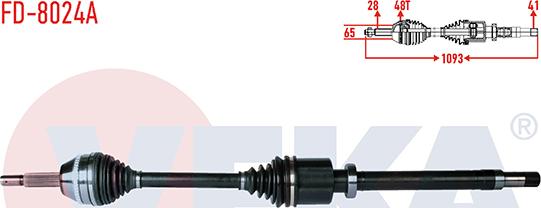 Veka FD-8024A - Приводной вал autospares.lv