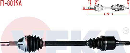 Veka FI-8019A - Приводной вал autospares.lv