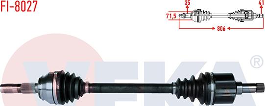 Veka FI-8027 - Приводной вал autospares.lv