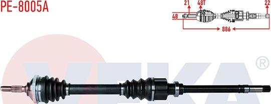 Veka PE-8005A - Приводной вал autospares.lv