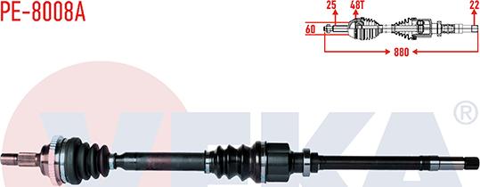 Veka PE-8008A - Приводной вал autospares.lv