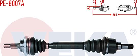 Veka PE-8007A - Приводной вал autospares.lv