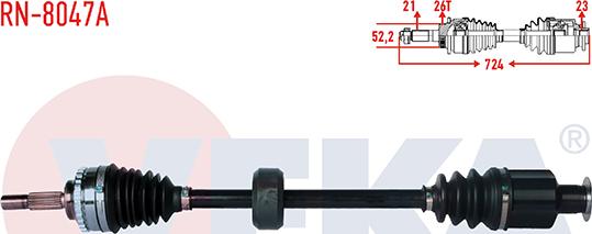 Veka RN-8047A - Приводной вал autospares.lv