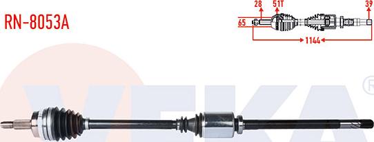 Veka RN-8053A - Приводной вал autospares.lv