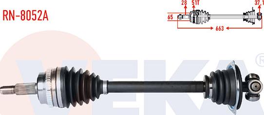 Veka RN-8052A - Приводной вал autospares.lv