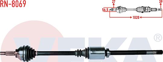 Veka RN-8069 - Приводной вал autospares.lv