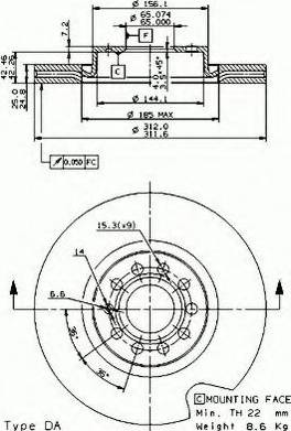 VEMA 98698 - Тормозной диск autospares.lv