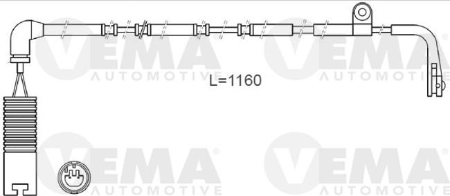 VEMA 117490 - Сигнализатор, износ тормозных колодок autospares.lv