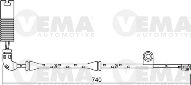 VEMA 117492 - Сигнализатор, износ тормозных колодок autospares.lv