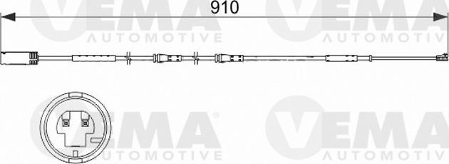 VEMA 117453 - Сигнализатор, износ тормозных колодок autospares.lv