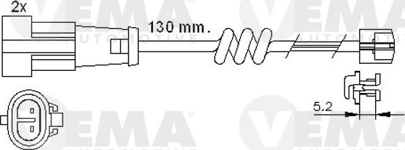 VEMA 117484 - Сигнализатор, износ тормозных колодок autospares.lv