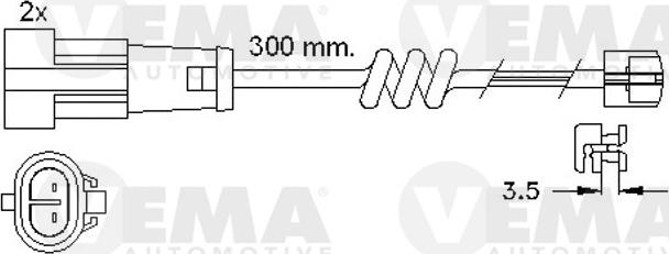 VEMA 117485 - Сигнализатор, износ тормозных колодок autospares.lv