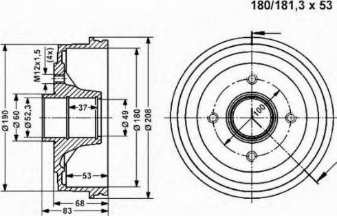 VEMA 800848 - Тормозной барабан autospares.lv