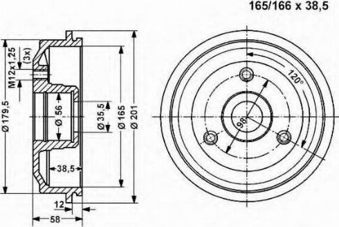 VEMA 801285 - Тормозной барабан autospares.lv